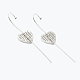Boucles d'oreilles crochet sur chenilles en laiton micro pave clair zircone cubique EJEW-J101-20P-2