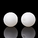 環境に優しいプラスチック模造真珠ビーズ  マット  グレードA  ラウンド  ホワイト  8x7.5mm  穴：1.5mm MACR-S289-8mm-01-2