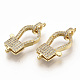 Brass Micro Pave Clear Cubic Zirconia Lobster Claw Clasps ZIRC-S066-009-1