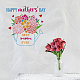 FINGERINSPIRE Happy Mother's Day Stencils 11.8x11.8 inch Mother's Day Drawing Stencil Kettle Bouquet Pattern with Best Mom Ever Decoration Stencils for Painting on Wood DIY-WH0172-421-4