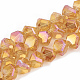 Electroplated Glass Beads Strands EGLA-T006-01F-1