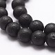 Brins de perles en pierre de lave naturelle (remplie de colle colorée) G-A163-04-8mm-3