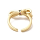 Cubic Zirconia Bowknot Open Cuff Ring RJEW-I092-20G-3