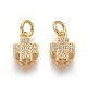 Brass Micro Pave Cubic Zirconia Charms ZIRC-J021-11G-RS-1