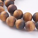 Frosted Natural Tiger Eye Round Bead Strands G-M064-14mm-02-3