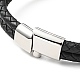 Cowhide Braided Double Layer Bracelet with 304 Stainless Steel Magnetic Clasps BJEW-H552-03PG-3