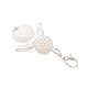 Подвеска в форме сердца ангела из акрила и АБС-пластика с имитацией жемчуга HJEW-JM03564-03-4