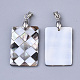 Single-Sided Natural Black Lip Shell and White Shell Pendants X-SSHEL-N034-31A-2