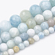 Chapelets de perles en aigue-marine naturelle G-S333-6mm-003-2