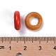 ドーナツ木製の連結リング  染め  無鉛の  ミックスカラー  12x4mm  穴：6mm X-WOOD-Q014-12mm-M-LF-3