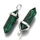Dyed Synthetic Malachite Pointed Pendants G-F295-03D-2