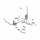 バタフライブローチ  バックパックの服のための201つのステンレス鋼の昆虫の襟章  ニッケルフリー＆鉛フリー  ステンレス鋼色  44x39x7mm  ピン：0.7mm JEWB-N007-013P-FF-4