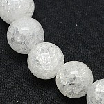Chapelets de perles en quartz naturel craquelé, ronde, 10mm, Trou: 1mm, Environ 39 pcs/chapelet, 16 pouce