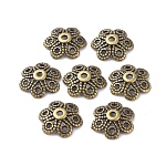 Tibetischen Stil Legierung Perlenkappen, Cadmiumfrei und Nickel frei und Bleifrei, Antik Bronze, 12.5x12.5x4 mm, Bohrung: 1.5 mm