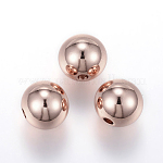 Revestimiento iónico (ip) 202 cuentas espaciadoras de rondelle de acero inoxidable, oro rosa, 6x5mm, agujero: 2 mm