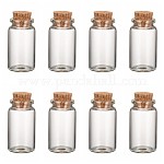 Botellas de vidrio frasco de vidrio, con tapón de corcho, deseando botellas, Claro, 50x27mm, capacidad: aproximadamente 13 ml (0.44 onzas líquidas)