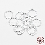 Anillos abiertos de plata de ley 925, anillos redondos, plata, 10x1mm, diámetro interior: 8 mm