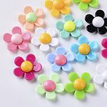 Непрозрачные акриловые бусины, цветок, разноцветные, 27.5x28~29x8.5 мм, отверстие : 1.4 мм