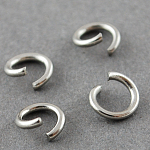 304 Edelstahl Ringe springen, offene Ringe springen, Edelstahl, 20 Gauge, 4x0.8 mm, Innendurchmesser: 2.4 mm