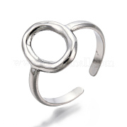 304 Stainless Steel Hollow Oval Cuff Rings RJEW-N038-120P