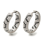 Серьги-кольца из латуни с микропаве из кубического циркония EJEW-H016-18P