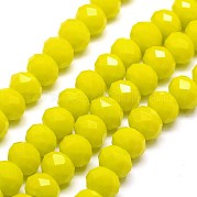 Непрозрачный сплошной цвет хрустальное стекло круглые бусины пряди EGLA-F049A-06