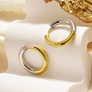 Двухцветные серьги-кольца Huggie Hoop из нержавеющей стали 304 для женщин WQ4078-2