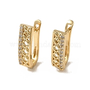 Серьги-кольца из латуни с микропаве из кубического циркония EJEW-L271-10KCG-05