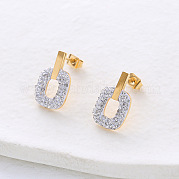 Овальные серьги-гвоздики из нержавеющей стали UD6518-2