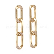 Серьги-гвоздики с цирконом из латуни EJEW-I251-05G
