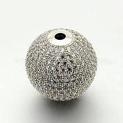 Латунные микро проложить кубический цирконий круглых бусин ZIRC-M039-13P-RS