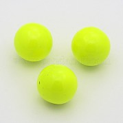No Hole Spray Painted Fluorescence Brass Round Ball Beads Fit Cage Pendants KKB-J004-02