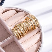 Серьги-гвоздики из латуни с микро-паве из прозрачного кубического циркония для женщин EJEW-C125-27G