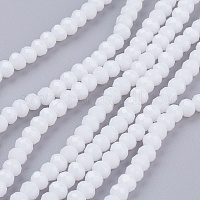 Белая имитация нефрита граненые бусины рондель нитки X-GLAA-F001-4x3mm-10