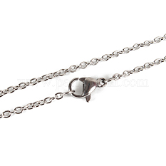 Classic Plain 304 Stainless Steel Mens Womens Cable Chain Necklace Making STAS-P045-01P
