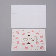Ensemble de cartes de remerciement enveloppe et motif floral DIY-WH0161-23E