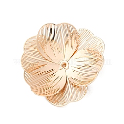 真鍮製ビーズキャップ  花  カドミウムフリー＆ニッケルフリー＆鉛フリー  ライトゴールド  25x4mm  穴：0.8mm