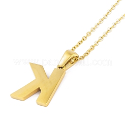 Ионное покрытие (ip) начальная буква 304 нержавеющая сталь кулон ожерелья NJEW-M199-01G-K
