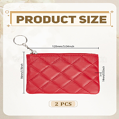 2 шт. мешочки из искусственной кожи с ромбовидным узором на молнии&nbsp;ABAG-LP0001-82C