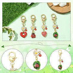 4 шт. 4 стиля эмалевых брелоков из сплава&nbsp;KEYC-CJ00011