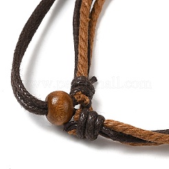 Двухслойные многоугольные ожерелья из натурального дерева и синтетической бирюзы NJEW-P281-02AS