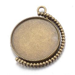 Drehbare Legierung Anhänger Cabochon tibetanische Stil Fassungen&nbsp;PALLOY-S087-012AB