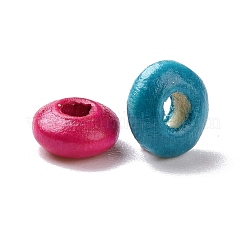 Perles de bois rondelle peintes à la bombe&nbsp;WOOD-G008-01A
