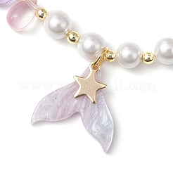 Браслеты с подвесками из натуральных аквамаринов BJEW-JB11731