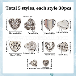 150шт 5 стиля бусины из сплава в тибетском стиле&nbsp;FIND-SC0011-21