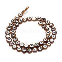 Handmade bösen Blick lampwork flache runde Perle Stränge&nbsp;LAMP-L058-12mm-13