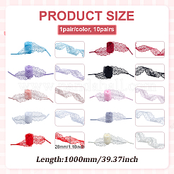 10 пара шнурков из полиэстера двух цветов&nbsp;DIY-ME0001-51