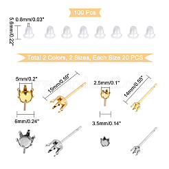 80 шт. 4 шт. фурнитура для сережек-гвоздиков из нержавеющей стали 304 STAS-DC0004-09