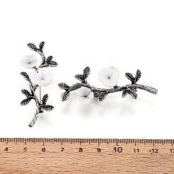Брошь в виде ветки и цветка из натуральной ракушки G-N333-008A-RS