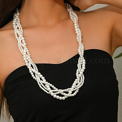 Элегантные многорядные ожерелья с имитацией жемчуга круглой формы для вечеринок и официальных мероприятий GM6390